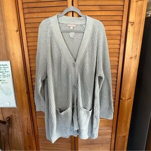 Woman Within Grey Tunic Cardigan